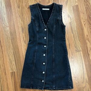 A&F Mara Black Denim Mini Dress